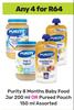 Purity 8 Months Baby Food Jar 200ml Or Pureed Pouch 150ml-For 4