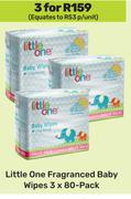 Little One Fragranced Baby wipes-For 3 x 80 Pack