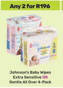 Huggies Baby Wipes Extra Sensitive Or Gentle All Over-For 2 x 4 Pack