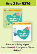Pampers Baby Wipes Sensitive Or Complete Clean-For 2 x 4 Pack