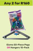 Gizmo 50-Piece Pegs Or Hangers (10-Pack)-For Any 2