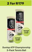 Dunlop ATP Championship 3-Pack Tennis Ball-For 2