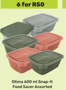 Otima 600ml Snap It Food Saver Assorted-For 6