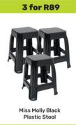 Miss Molly Black Plastic Stool-For 3