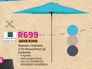Republic Umbrella 2.7m Round Push Up Umbrella