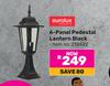 Eurolux 6 Panel Pedestal Lantern Black 238622