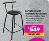 Bar Stool With Padded Seat (Black) 772731