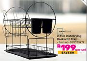 Mainstays 2 Tier Dish Drying Rack With Tray 850023979-Per Set