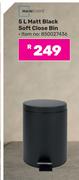 Mainstays 5L Matt Black Soft Close Bin 850027436