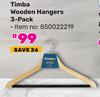 Timba Wooden Hangers (3-Pack)