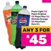 Pepsi Light Or Original Or Max Or Mirinda Orange Or Mountain Dew-For 3 x 2L