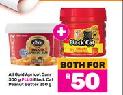 All Gold Aprocot Jam 300g Plus Black Cat Peanut Butter 250g-For Both