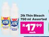 Jik Thin Bleach Assorted-750ml