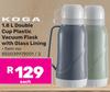 Koga 1.8L Double Cup Plastic Vacuum Flask With Glass Lining 850039979001/2