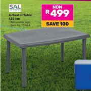 Sal Outdoor 6 Seater Table 135cm 777664
