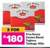 Five Roses Ceylon Blend Tagless Teabags-For 3 x 102s