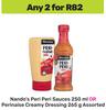 Nando'd Peri Peri Sauce 250ml Or Perinaise Creamy Dressing 265g Assorted-For Any 2