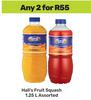Hall's Fruit Squash Assorted-For 2 x 1.25L