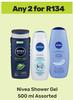 Nivea Shower Gel Assorted-For 2 x 500ml
