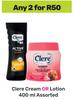 Clere Cream Or Lotion Assorted-For Any 2 x 400ml