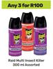 Raid Multi Insect Killer Assorted-For Any 3 x 300ml