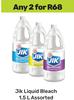 Jik Liquid Bleach Assorted-For Any 2 x 1.5L
