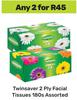 Twinsaver 2 Ply Facial Tissues Assorted-For Any 2 x 180s