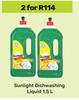Sunlight Dishwashing Liquid-For 2 x 1.5L