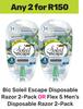 Bic Soleil Escape Disposable Razor 2 Pack Or Flex 5 Men's Disposable Razor 2 Pack-For Any 2