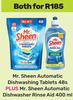 Mr.Sheen Automatic Dishwashing 48s Plus Mr.Sheen Automatic Dishwasher Rinse Aid 400ml-For Both