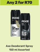 Axe Deodorant Spray Assorted-For Any 2 x 150ml