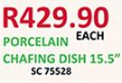 Porcelain Chafing Dish 15.5" SC75528