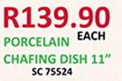 Porcelain Chafing Dish 11" SC75524