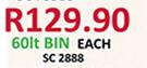 60Ltr Utility Bin Clear SC2888