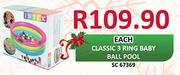 Intex Classic 3 Ring Baby Ball Pool SC67369