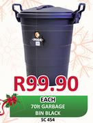 70Ltr Garbage Bin Black SC454