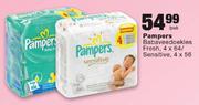 Pampers Babaveedoekies Fresh-4x64/Sensitive-4x56 Per Pack