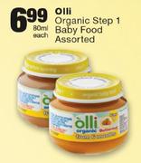 Olli Organic Step 1 Baby Food Assorted - 80ml Each