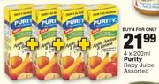  Purity Baby Juice Assorted-4x200ml
