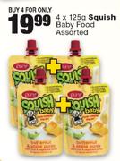 Squish Baby Food Assorted- 4x125g
