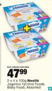 Nestle Jogolino 1st/2nd Foods Baby Food Assorted- 2x4x100g