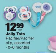 Jolly Tots Pacifier/Pacifier Clip Assorted-0-6 Months