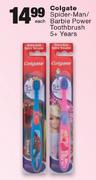 Colgate Spider-Man/Barbie Power Toothbrush 5+ Years - Each