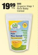 Olli Organic Step 1 Rice Baby Cereal - 100g 