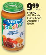  Purity 4th Foods Baby Food Assorted-250ml