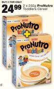2x250g Pronutro Toddlers Cereal