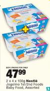 2x4x100g Nestle Jogolino 1st/2nd Foods Baby Food Assorted