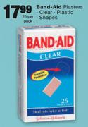 Band-Aid Plasters Clear Plastic Shapes-25's Per Pack 