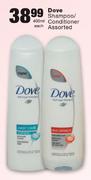 Dove Shampoo/Conditioner Assorted-400ml Each