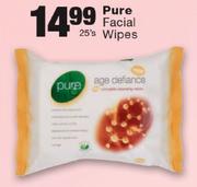 Pure Facial Wipes-25's
